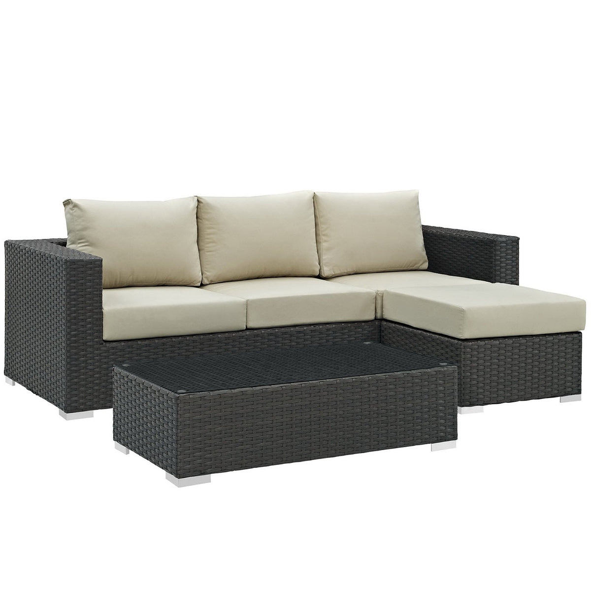 Sojourn – Ensemble de salon sectionnel d'extérieur 3 pièces Sunbrella®