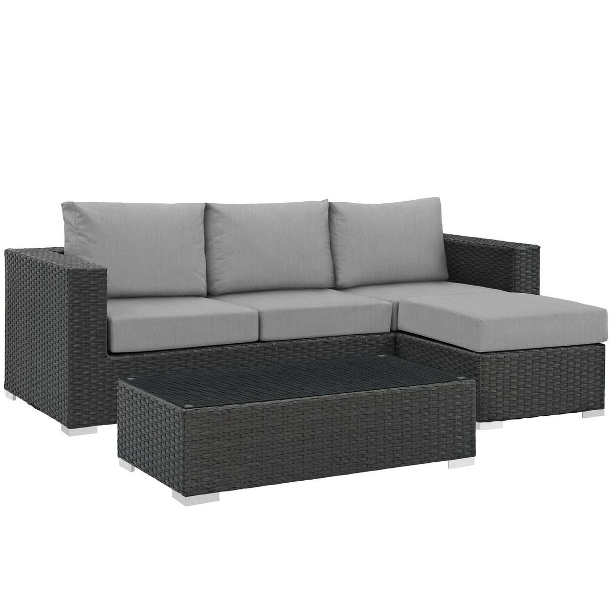 Sojourn – Ensemble de salon sectionnel d'extérieur 3 pièces Sunbrella®