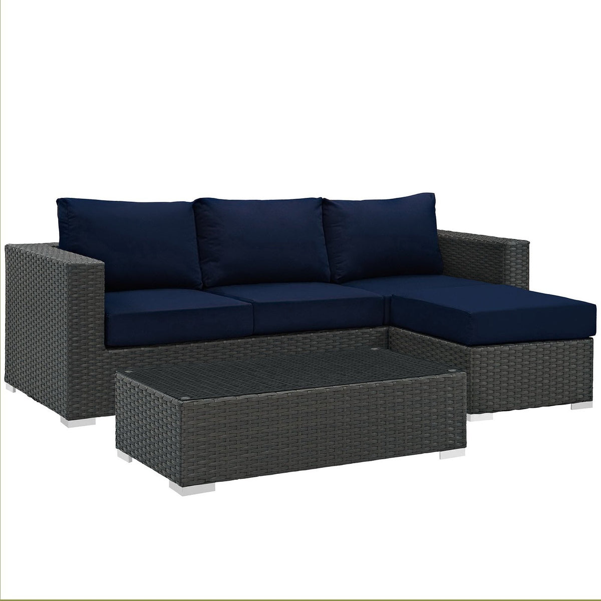 Sojourn – Ensemble de salon sectionnel d'extérieur 3 pièces Sunbrella®