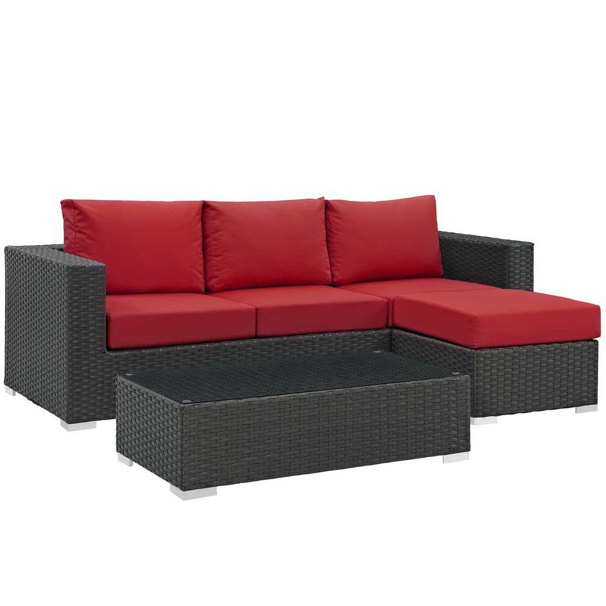 Sojourn – Ensemble de salon sectionnel d'extérieur 3 pièces Sunbrella®