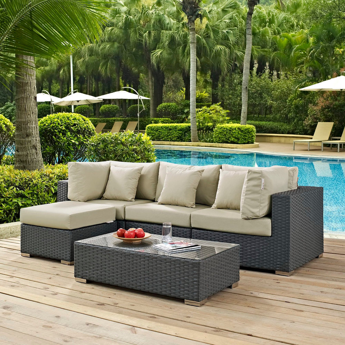 Sojourn – Ensemble de 5 meubles d’extérieur sectionnels Sunbrella®