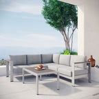 Canapé d'angle d'extérieur 4 pièces en aluminium Shore