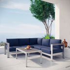 Canapé d'angle d'extérieur 4 pièces en aluminium Shore
