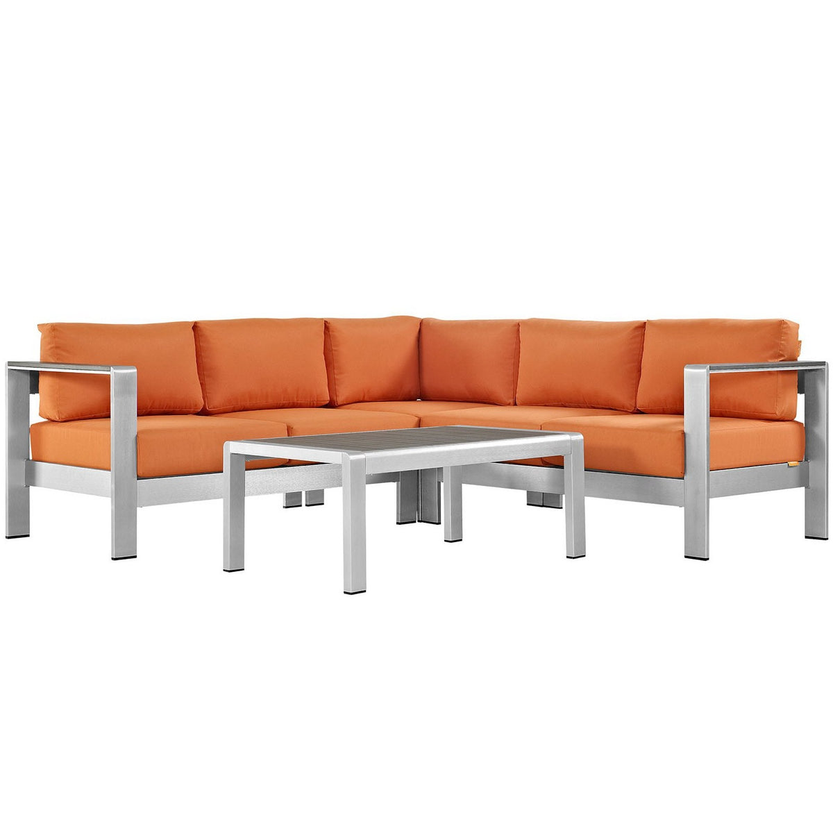 Canapé d'angle d'extérieur 4 pièces en aluminium Shore