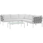 Ensemble de canapé d'angle d'extérieur en aluminium 6 pièces Harmony