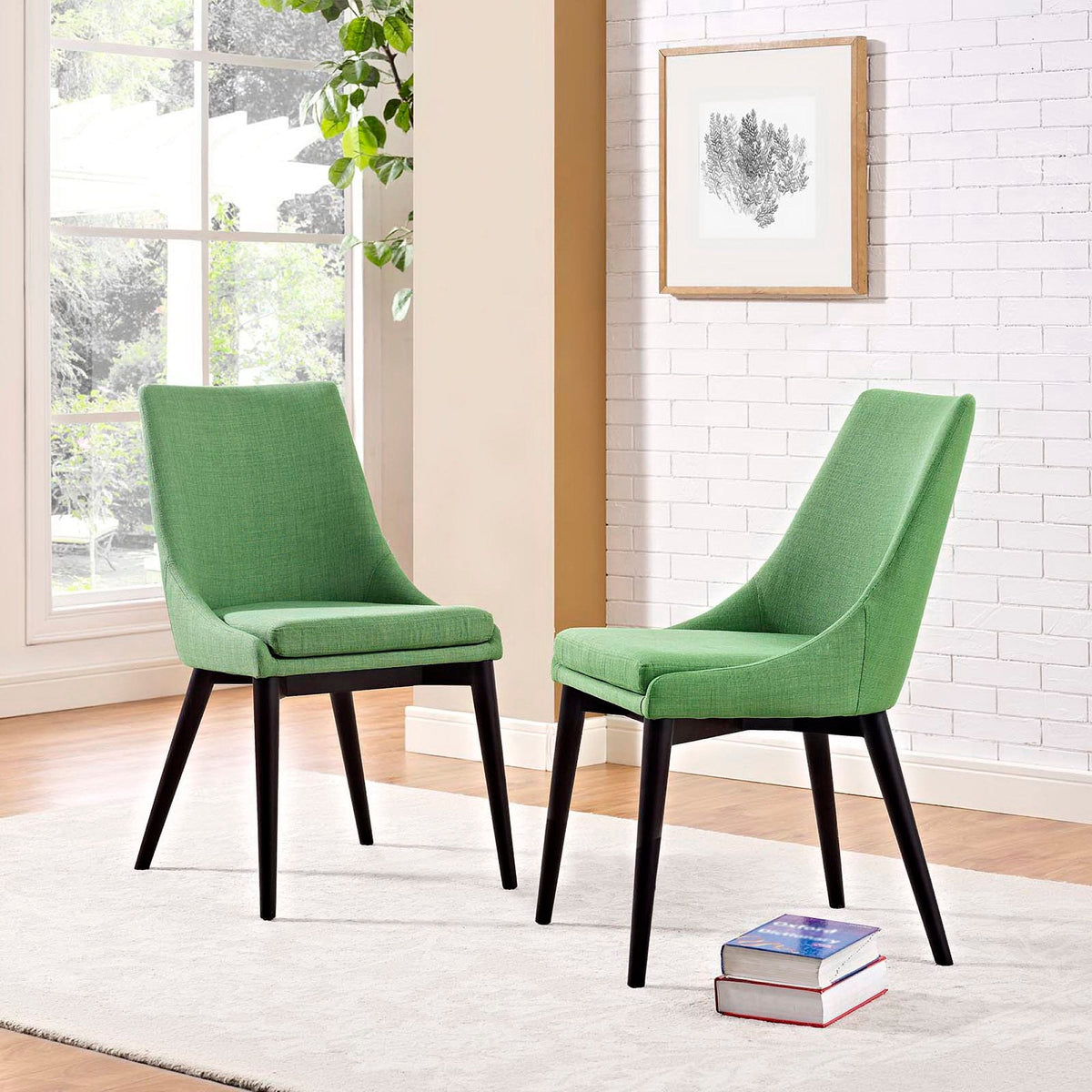 Lot de 2 chaises de salle à manger en tissu Viscount