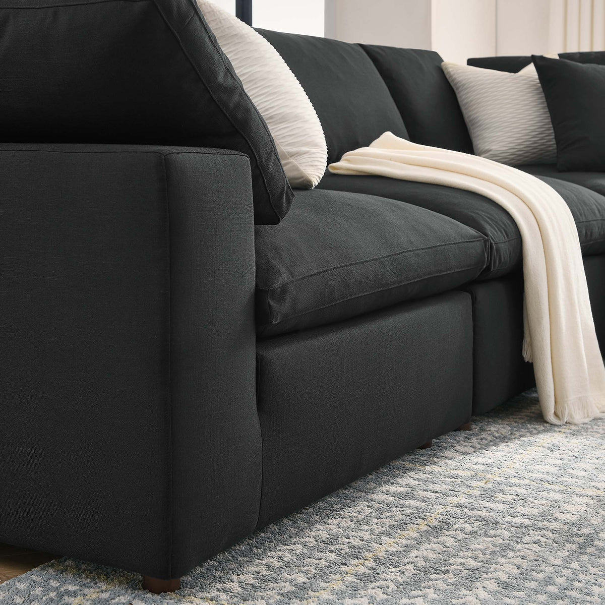 Canapé d'angle rembourré en duvet 5 places Commix
