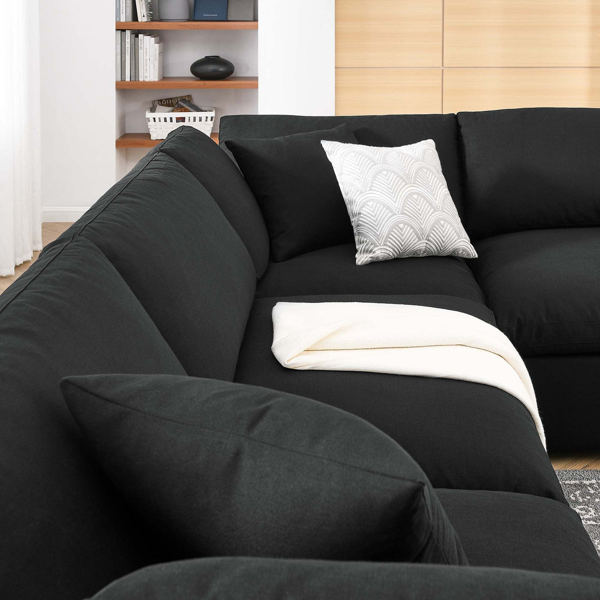 Canapé d'angle rembourré 6 pièces avec garnissage en duvet Commix