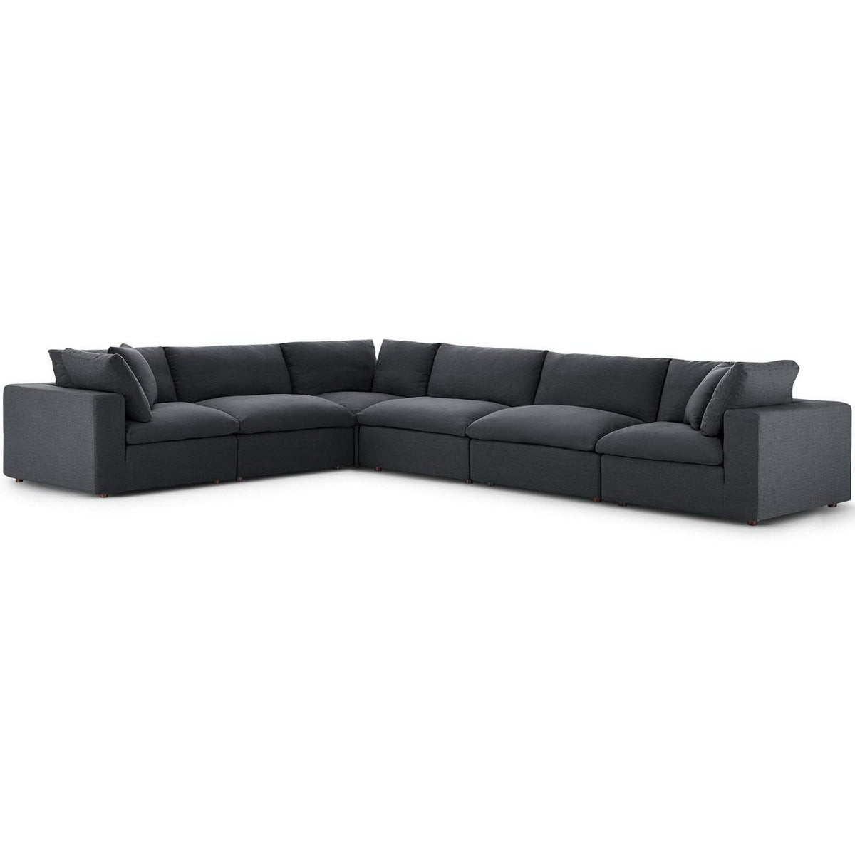 Canapé d'angle rembourré 6 pièces avec garnissage en duvet Commix