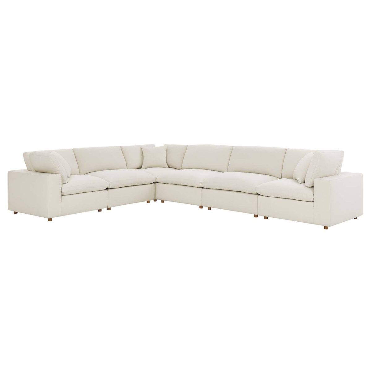 Canapé d'angle rembourré 6 pièces avec garnissage en duvet Commix