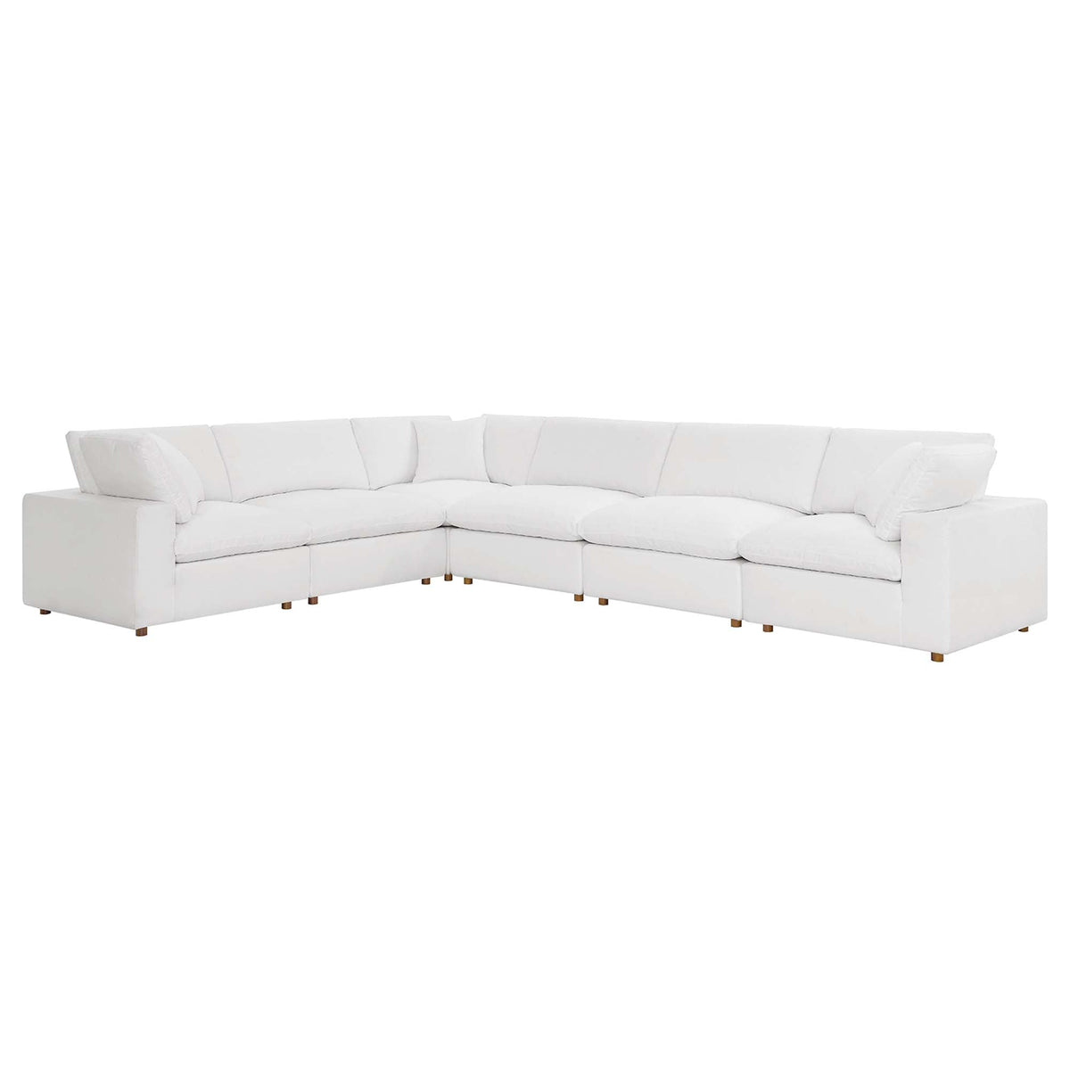 Canapé d'angle rembourré 6 pièces avec garnissage en duvet Commix