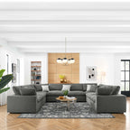 Canapé sectionnel surdimensionné 8 places en duvet Commix