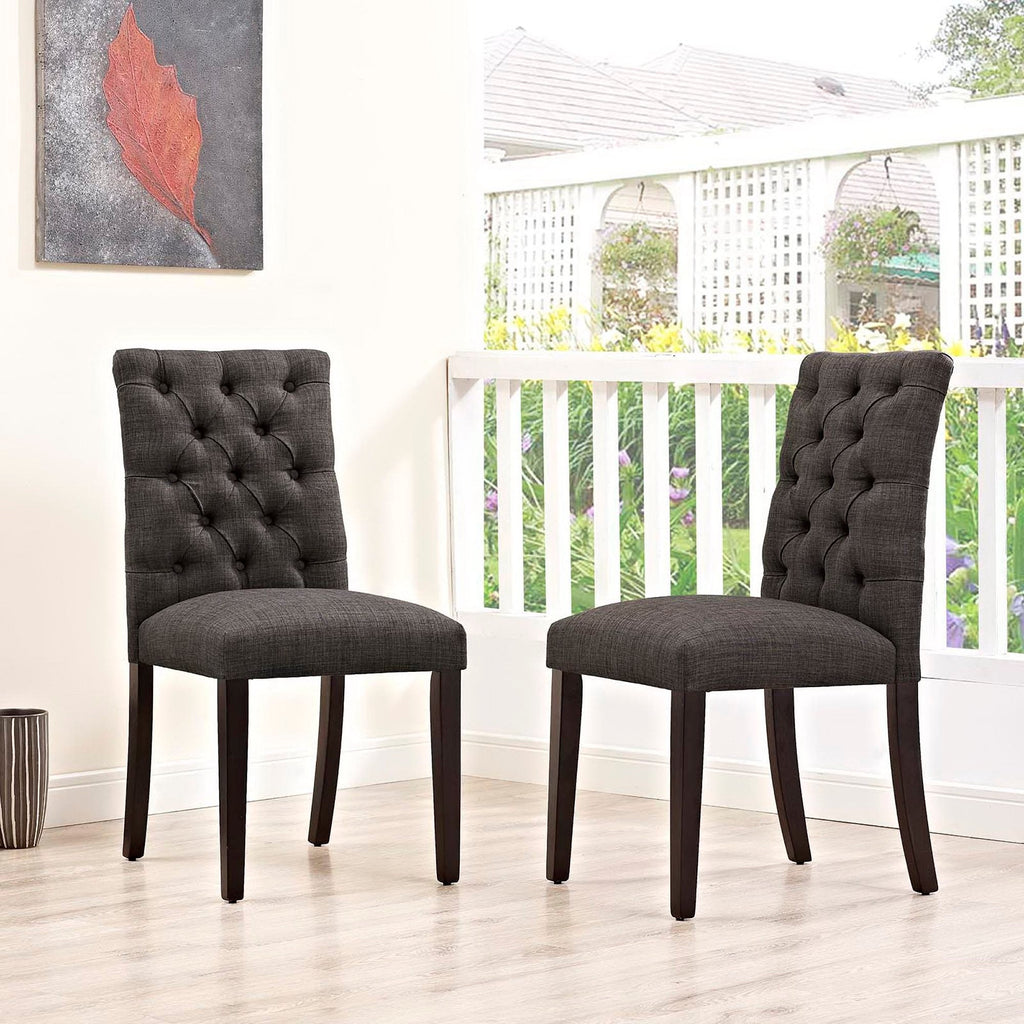 Lot de 2 chaises de salle à manger Duchess en tissu