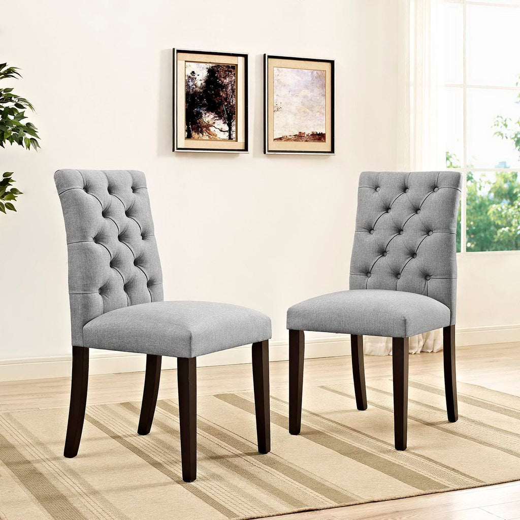 Lot de 2 chaises de salle à manger Duchess en tissu