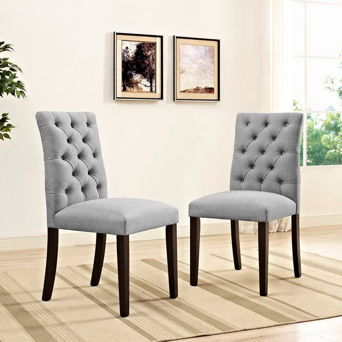 Lot de 2 chaises de salle à manger Duchess en tissu
