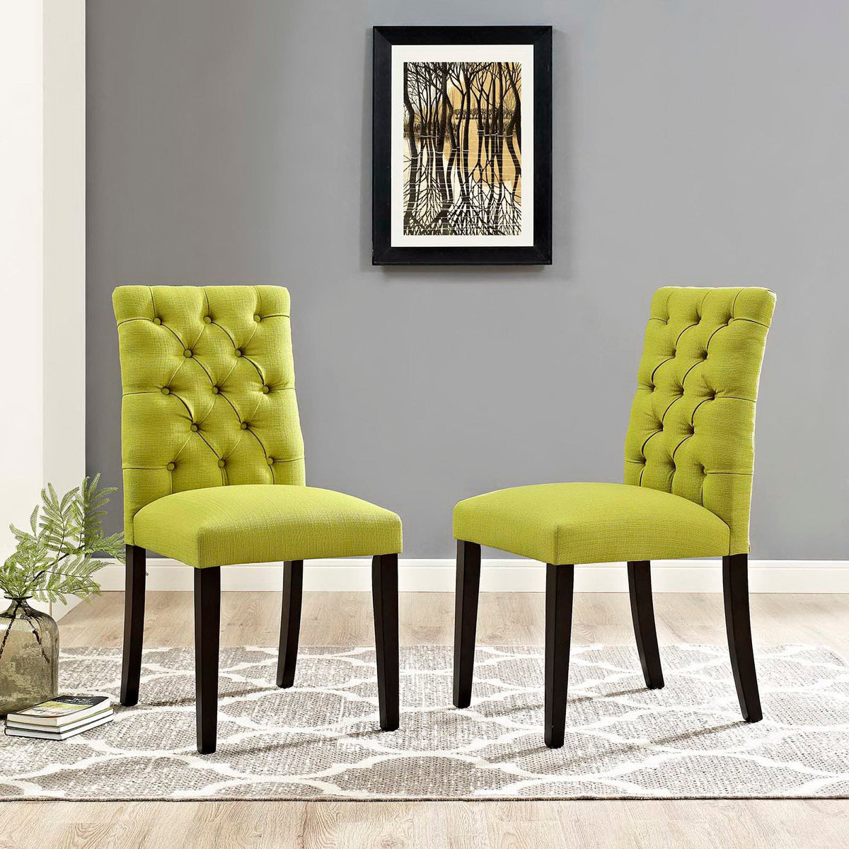 Lot de 2 chaises de salle à manger Duchess en tissu