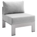 Chaise d'extérieur sans accoudoirs en aluminium avec tissu Sunbrella® Shore