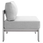 Chaise d'extérieur sans accoudoirs en aluminium avec tissu Sunbrella® Shore