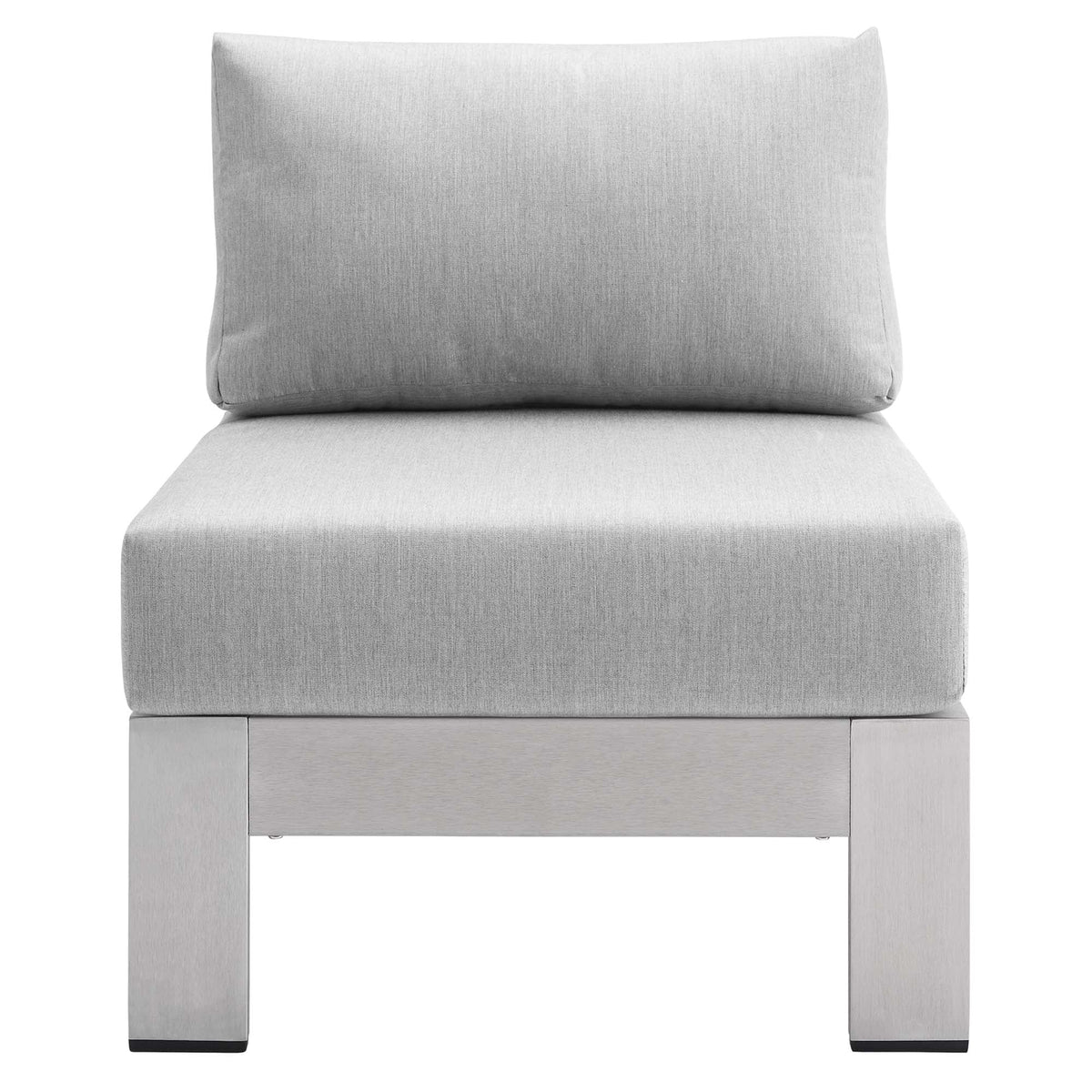 Chaise d'extérieur sans accoudoirs en aluminium avec tissu Sunbrella® Shore