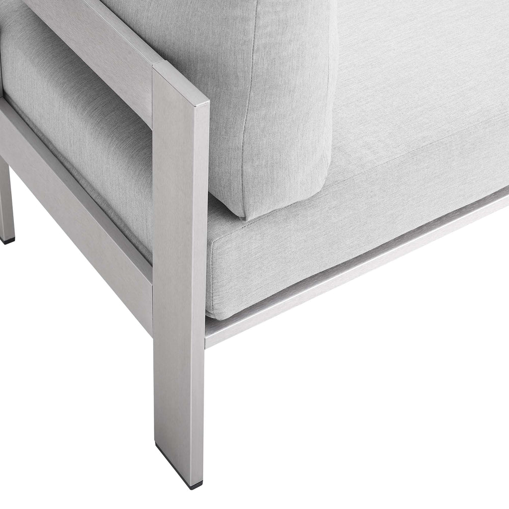 Chaise d'extérieur sans accoudoirs en aluminium avec tissu Sunbrella® Shore