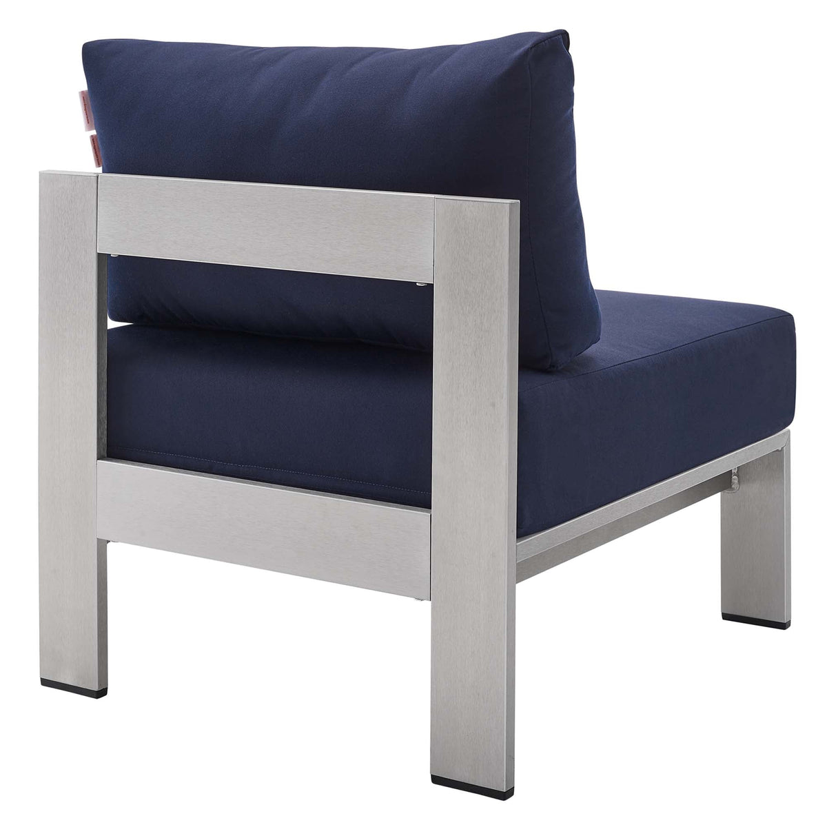 Chaise d'extérieur sans accoudoirs en aluminium avec tissu Sunbrella® Shore