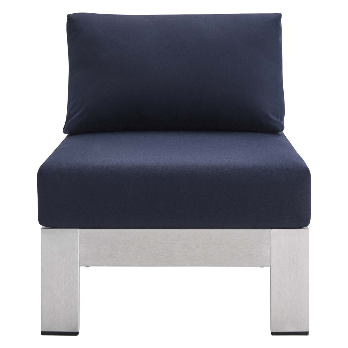 Chaise d'extérieur sans accoudoirs en aluminium avec tissu Sunbrella® Shore