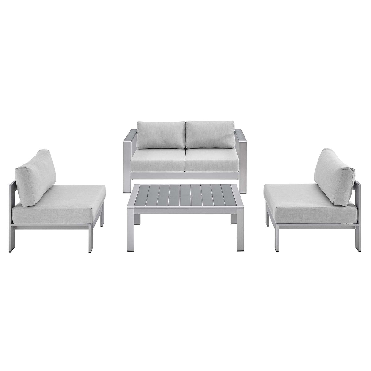 Ensemble d'extérieur Shore 4 pièces en aluminium et tissu Sunbrella®