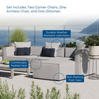 Canapé d'angle rembourré Saybrook 4 pièces pour l'extérieur