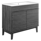 Rendu de meubles-lavabos de salle de bain de 30 et 36 po avec vasque blanche incluse