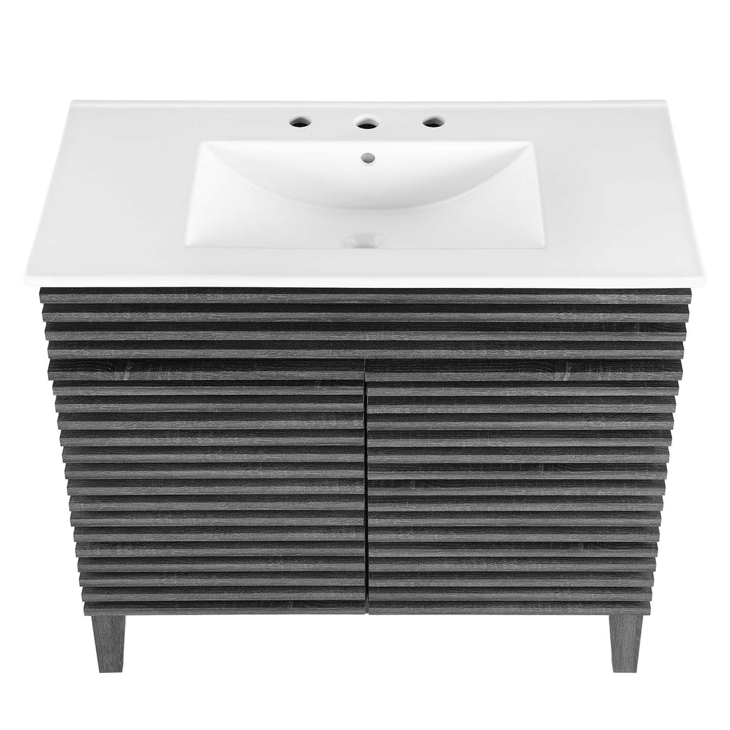 Rendu de meubles-lavabos de salle de bain de 30 et 36 po avec vasque blanche incluse