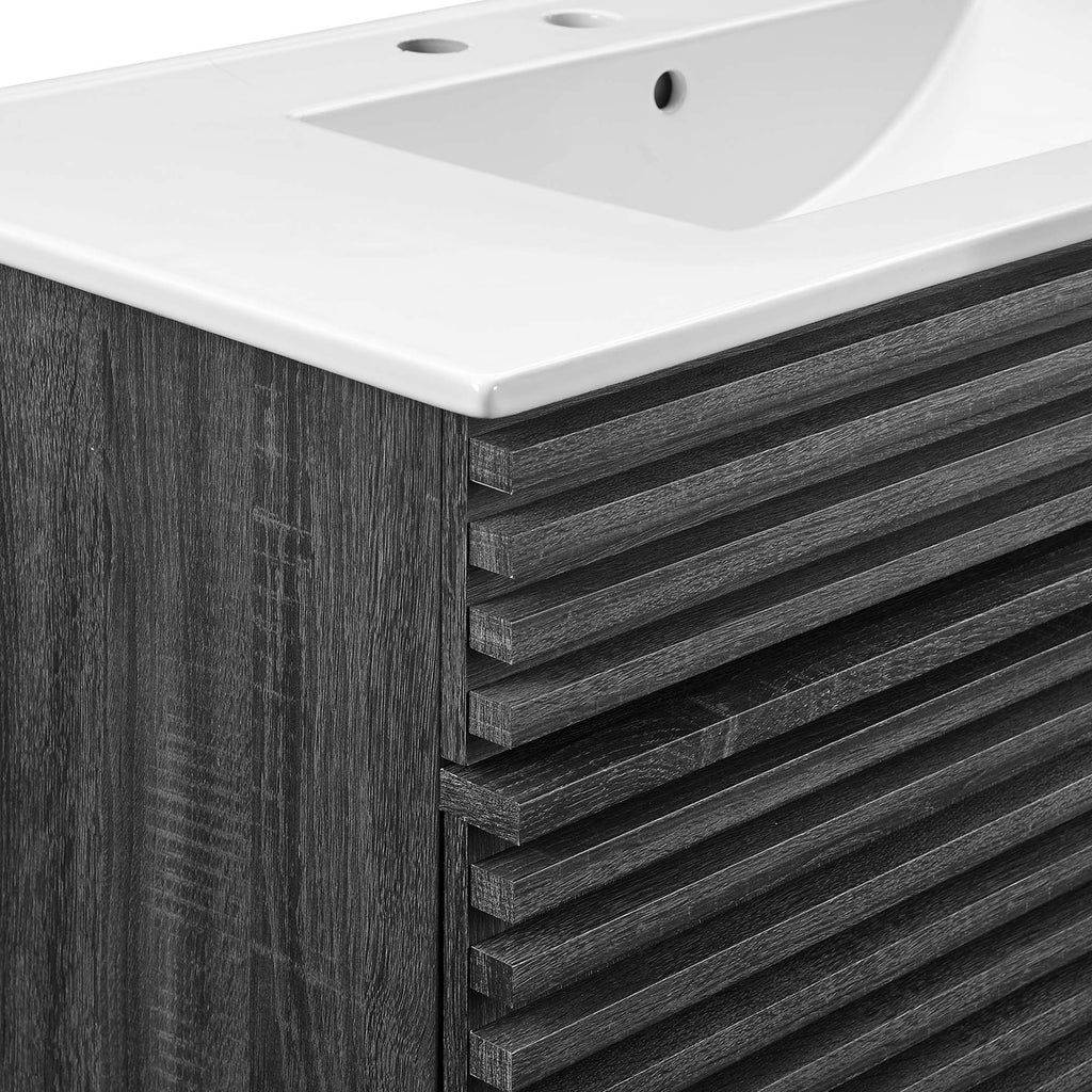 Rendu de meubles-lavabos de salle de bain de 30 et 36 po avec vasque blanche incluse