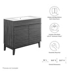 Rendu de meubles-lavabos de salle de bain de 30 et 36 po avec vasque blanche incluse