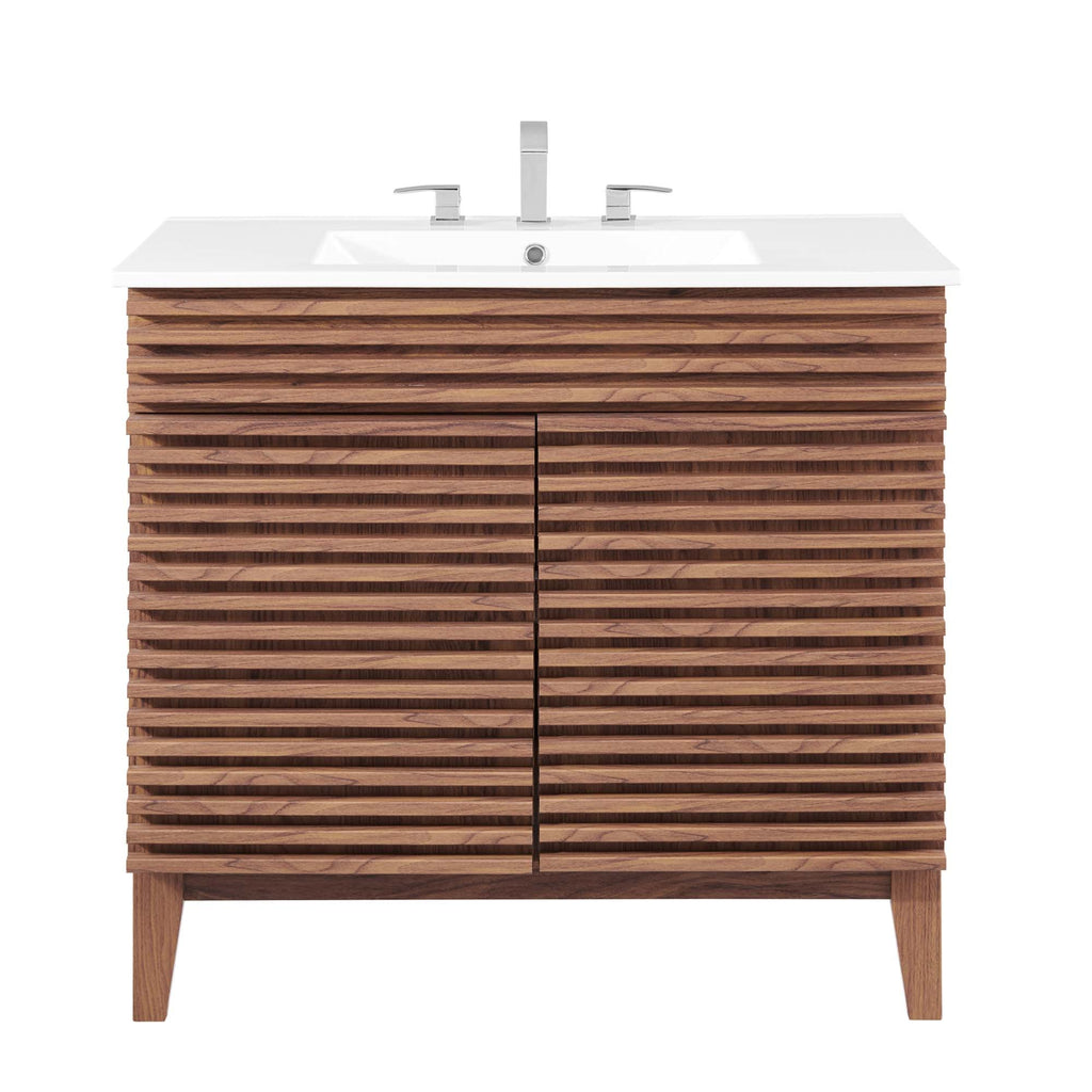 Rendu de meubles-lavabos de salle de bain de 30 et 36 po avec vasque blanche incluse