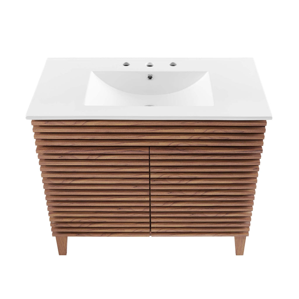 Rendu de meubles-lavabos de salle de bain de 30 et 36 po avec vasque blanche incluse
