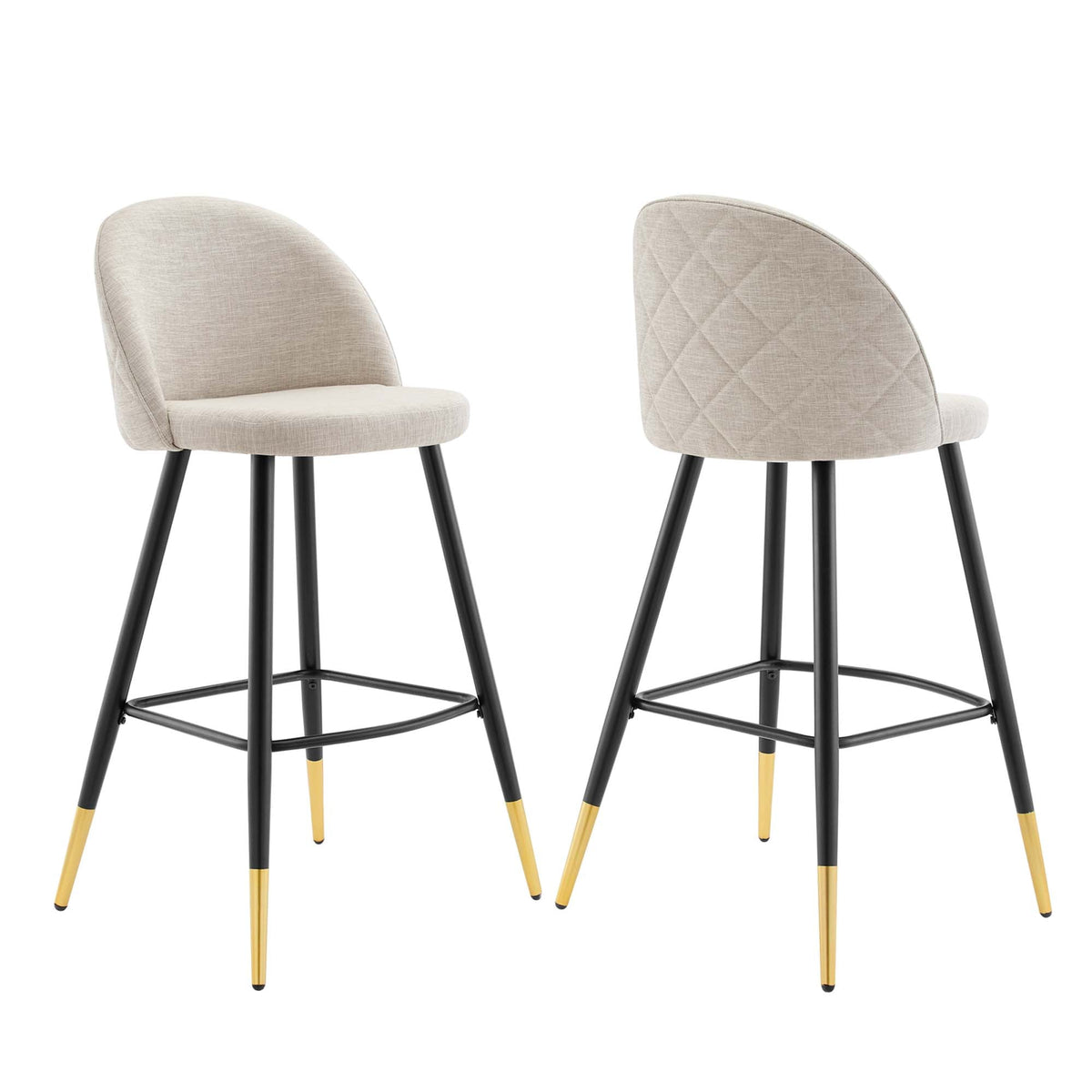Tabourets de bar en tissu Cordial - Lot de 2
