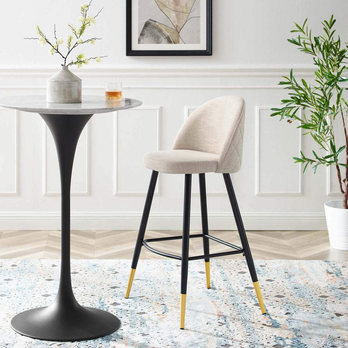 Tabourets de bar en tissu Cordial - Lot de 2