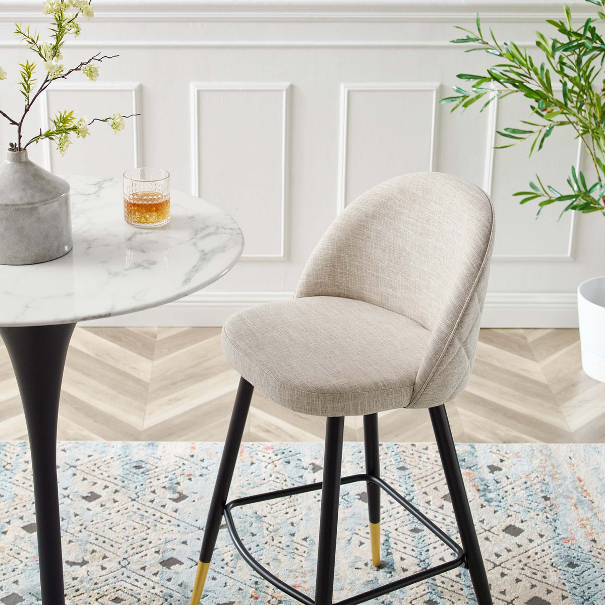 Tabourets de bar en tissu Cordial - Lot de 2