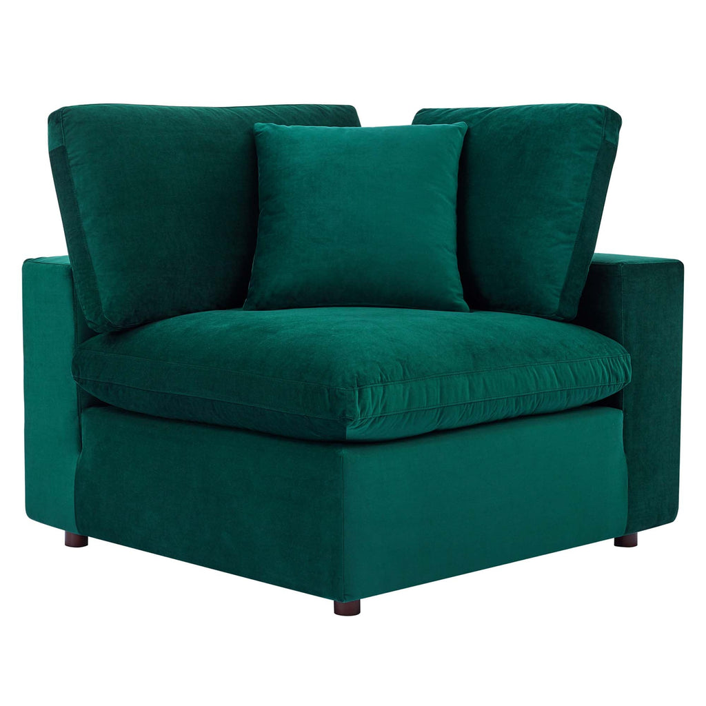 Causeuse en velours performance surrembourrée Commix garnie de duvet