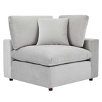 Causeuse en velours performance surrembourrée Commix garnie de duvet