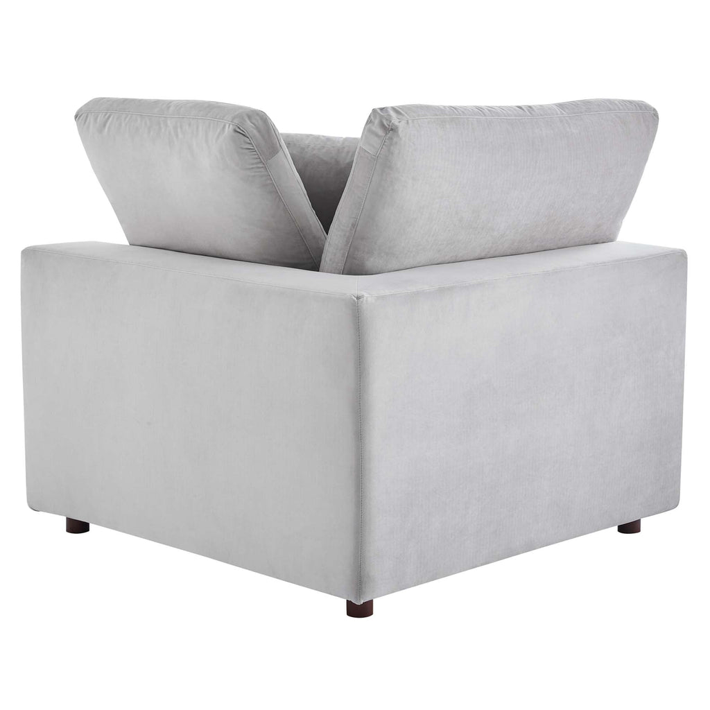 Causeuse en velours performance surrembourrée Commix garnie de duvet