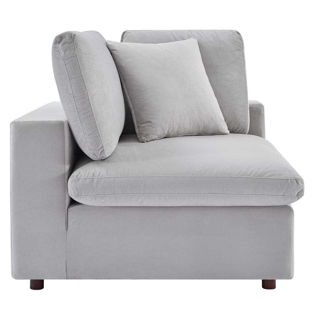 Causeuse en velours performance surrembourrée Commix garnie de duvet