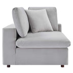 Causeuse en velours performance surrembourrée Commix garnie de duvet