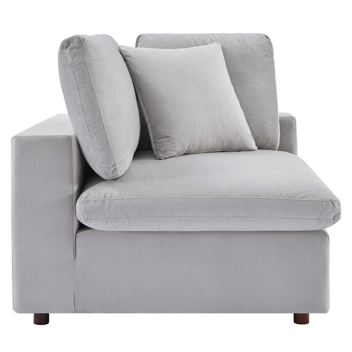Causeuse en velours performance surrembourrée Commix garnie de duvet