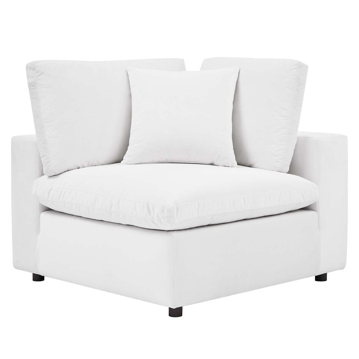 Causeuse en velours performance surrembourrée Commix garnie de duvet