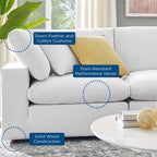 Causeuse en velours performance surrembourrée Commix garnie de duvet