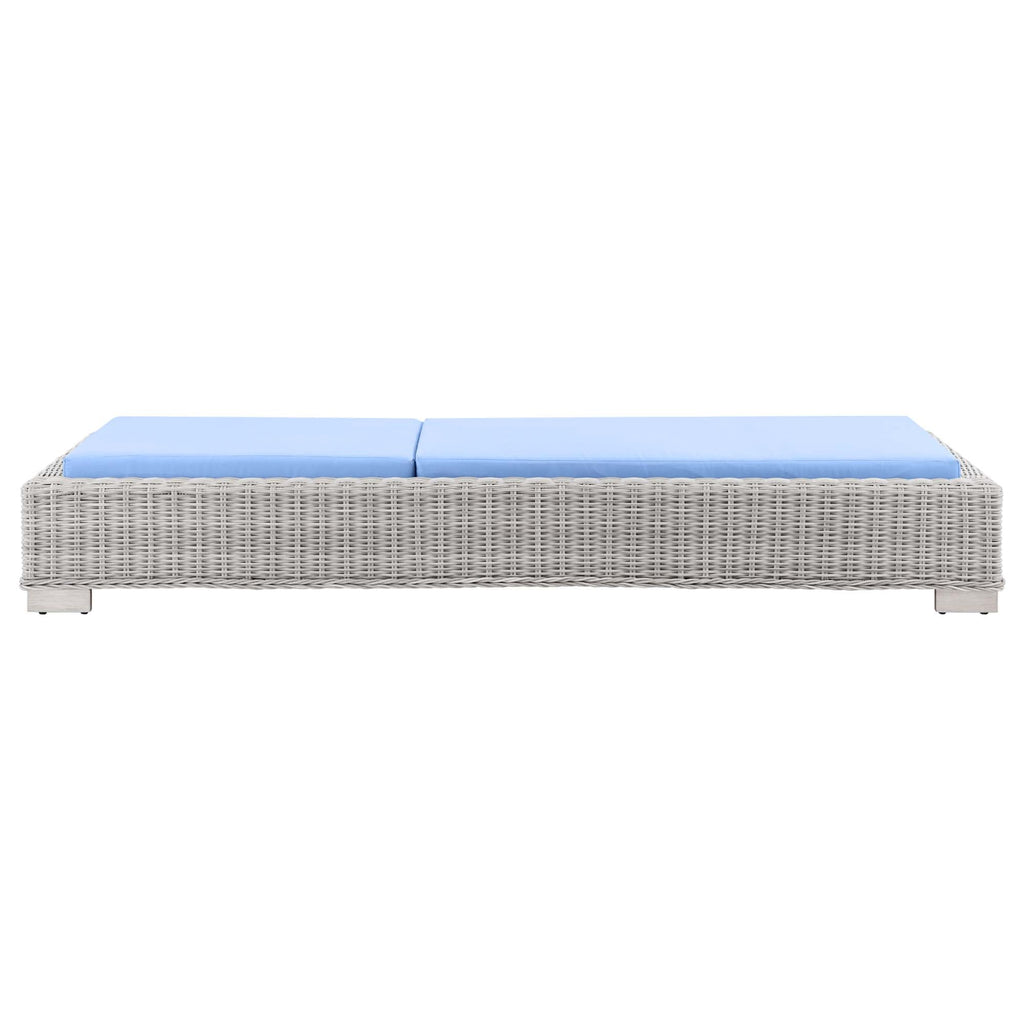 Chaise longue en osier et rotin d'extérieur Conway