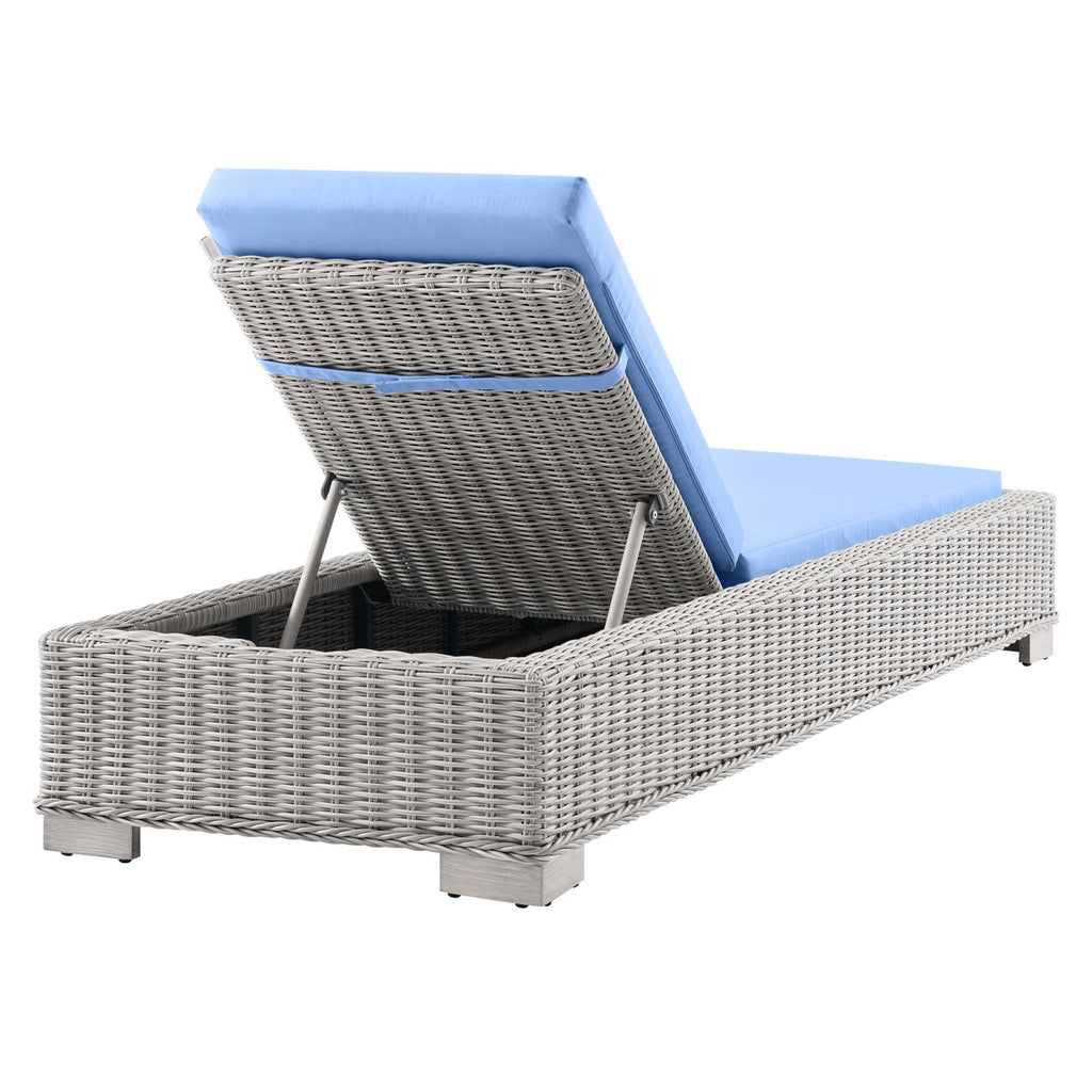 Chaise longue en osier et rotin d'extérieur Conway