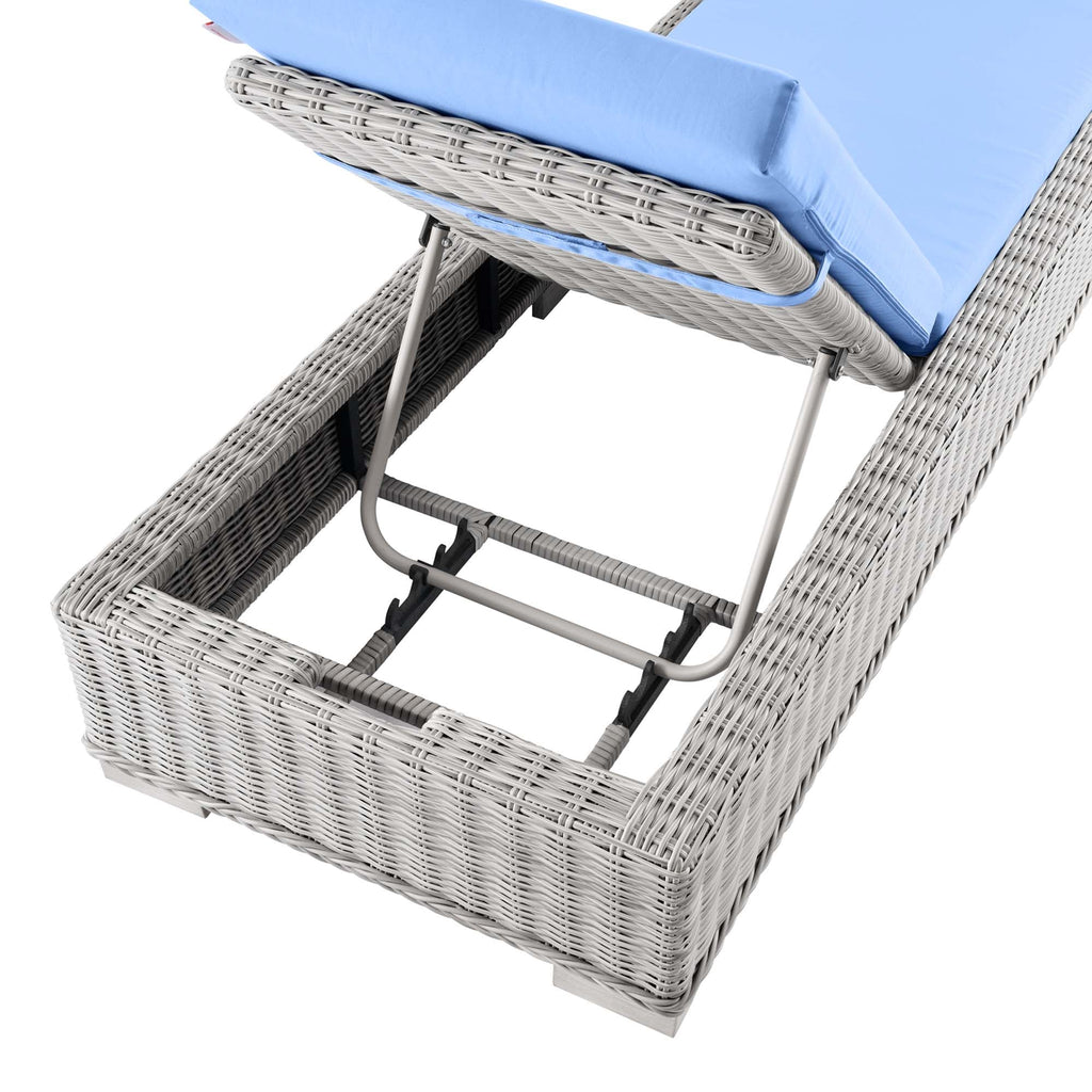 Chaise longue en osier et rotin d'extérieur Conway