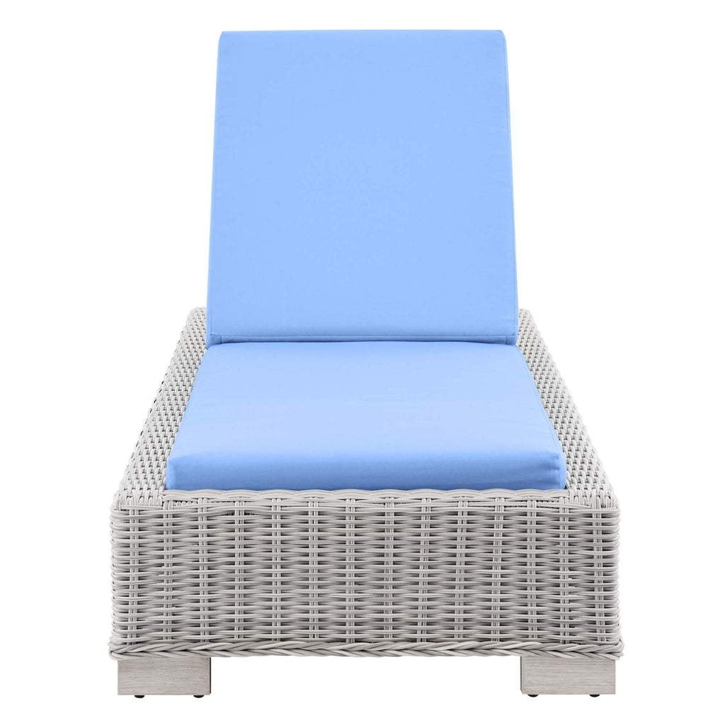 Chaise longue en osier et rotin d'extérieur Conway
