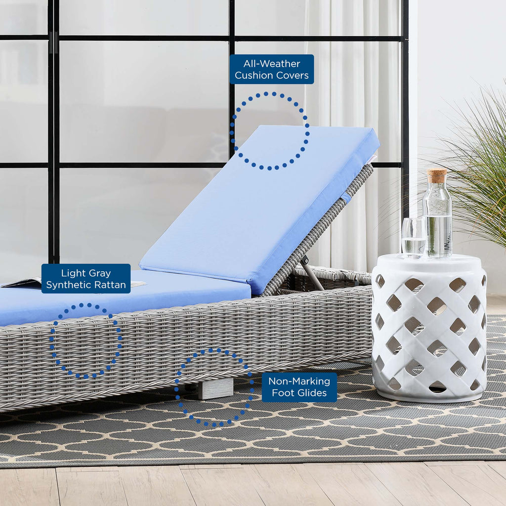 Chaise longue en osier et rotin d'extérieur Conway